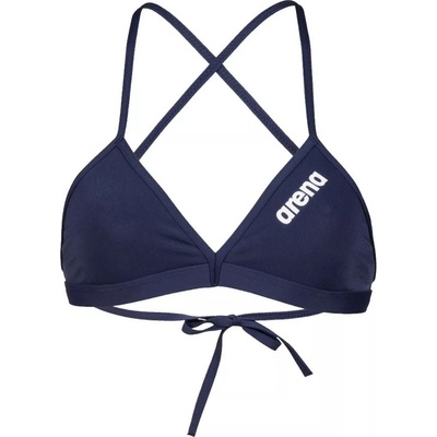 Arena Solid Tie Back Top navy white