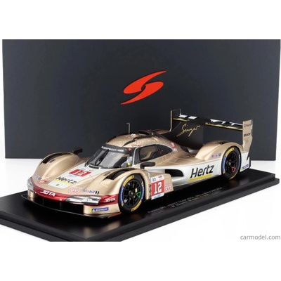 Spark-model Porsche 963 9rd 4.6l Turbo V8 Team Hertz Jota N 12 24h Le Mans 2024 Will Stevens Norman Nato Callum Ilott Bílé Zlato 1:18