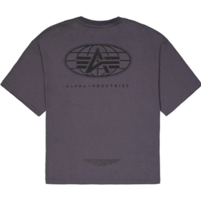 Alpha Industries tričko pánske World Logo Backprint Vintage Grey