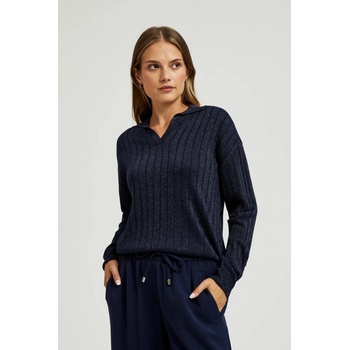 Moodo Суитшърт с яка и метализирана нишка в тъмносиньо Moodo Moodo | Bezhov | ЖЕНИ | XS