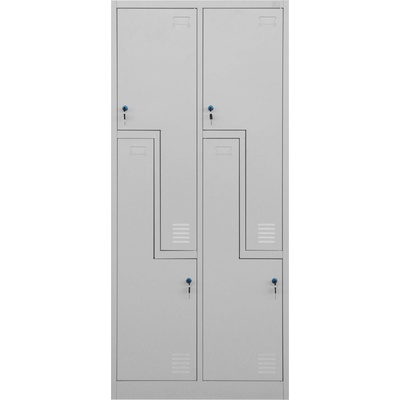 RFG Гардероб RFG, двоен, метален, Z-образни врати, 800 х 450 х 1850 mm, сив