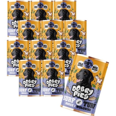 Dobry pies s treskou a hovädzím mäsom 12 x 400 g