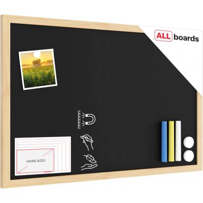 ALLboards Magnetická tabule černá křídová 60 x 40 dřevěný rám