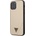 GUESS Saffiano Leather Hard Case - дизайнерски кожен кейс за iPhone 12, iPhone 12 Pro (златист)