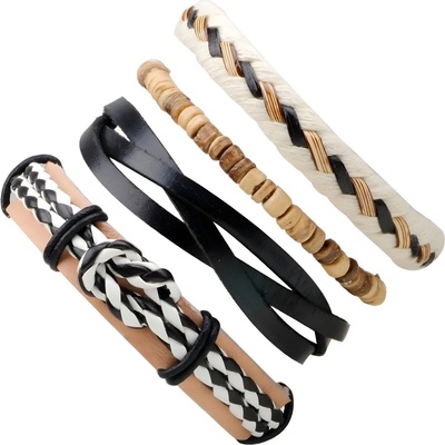 HARAHU Мъжки гривни or-34420 - Кафяво / Бяло kp34420 (or-34420)