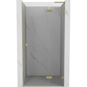 Mexen Lunar L Душ кабина с врати на панти, десни 80 см, прозрачен, златисто матов - 834L-080-000-55-00-P (834L-080-000-55-00-P)