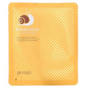 Petitfee Gold & Snail Hydrogel Mask Pack, хидрогелна анти-ейдж маска за лице с муцин от охлюв и злато (8809239802889)