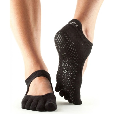 Toesox Fulltoe Bellarina Grip protišmykové ponožky čierne