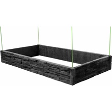 Barigadi Vyvýšený záhon betónový 200 x 100 cm výška 25 cm vzor štiepaný kameň antracit