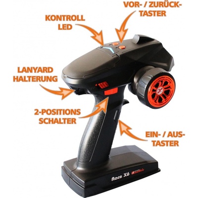 DF models RACE X6 5ch RC vysílač MIX na pásová vozidla