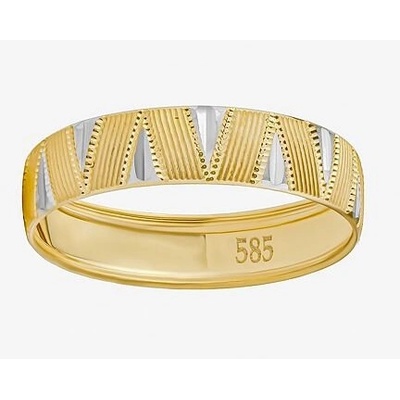 SILVEGO Snubní zlatý prsten Arleana ze žlutého a bílého zlata FNNNB20RGYW