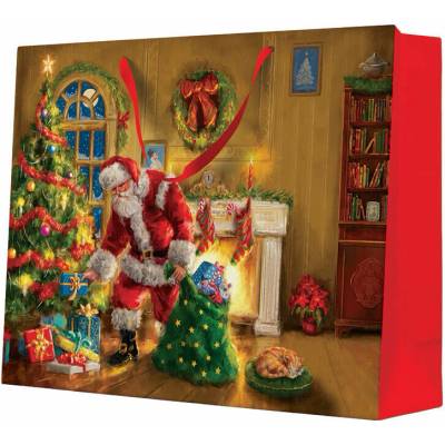Dárková taška PAW Santa is Here, maxi - 54x44x16 cm
