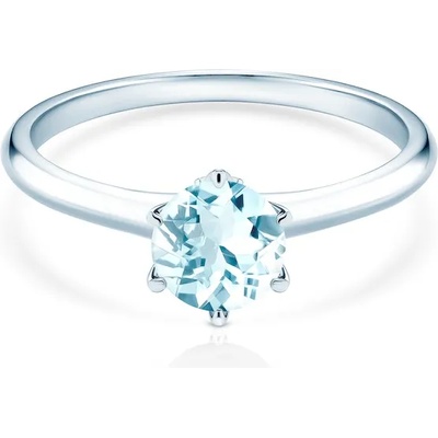 SAVICKI Годежен пръстен The Journey: бяло злато. аквамарин