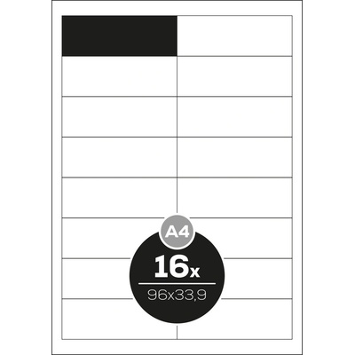 Altryal Etikety Top Stick bílé A4 96,5 x 33,9 mm 16 etiket 100 ks