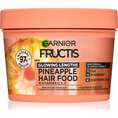 Garnier Fructis Pineapple Hair Food Maska na dlhé vlasy s rozštiepenými končekmi 400 ml