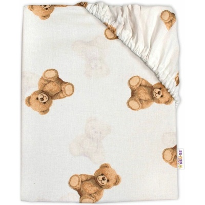 Baby Nellys Prestieradlo Míša biely s potlačou 70x140