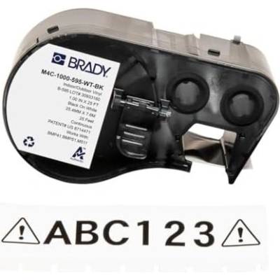 Brady M4C-500-595-CL-WT / 170822, 12.70 mm x 6.10 m, Винил, бял печат / прозрачен фон (170822)