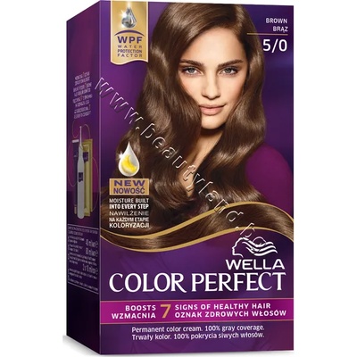 Wella Боя за коса Wella Color Perfect Kit, 5/0 Brown, p/n WE-7332560 - Трайна крем-боя за коса за наситен цвят, кафява (WE-7332560)