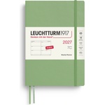 Leuchtturm1917 Weekly Calendar 2027 Medium (A5) - English, Sage, Softcover, 145 x 210 mm, 12 months - January-December 2027, 1 week per double page, 80 g/m2 paper with high ink compatibility - 400297 (400297)