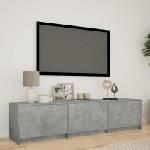 vidaXL TV шкаф с LED 165x34x40 см Бетонно сиво (3418713)
