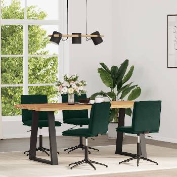 vidaXL Трапезни столове, 4 бр, тъмнозелени, кадифе (3315639)