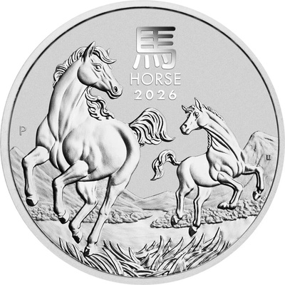 Perth Mint Stříbrná mince Rok Koně Lunar III 2026 1 oz – Zboží Dáma