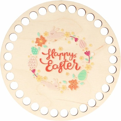 Natana veko na háčkovanie Happy Easter veniec 15cm
