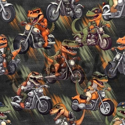 ZBYTEK Softshell zimní DINOSAUŘI NA MOTORCE - 128 CM, KAZ - UPROSTŘED POMAČKANÉ