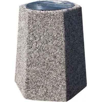 HTI Šestihranný betonový koš 40l Bastion Říční kámen