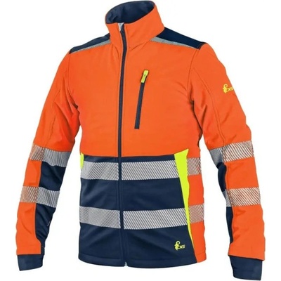 CANIS CXS Bunda CXS BENSON výstražná softshell pánská Oranžová/modrá