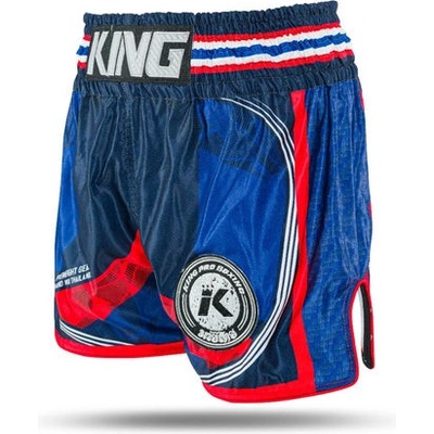 King Classic Muay Thai trenky modrá/červená KPB FLAG 2