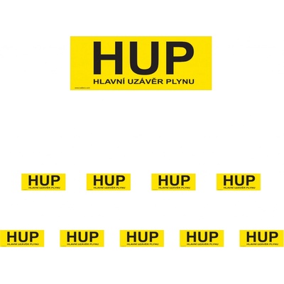 Walteco HUP - hlavní uzávěr plynu (žlutá), 210x80mm, plastová tabulka Množství: 10 ks , 20101BP2