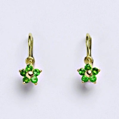 Čištín dětské zlaté se zirkonem emerald NK 1391