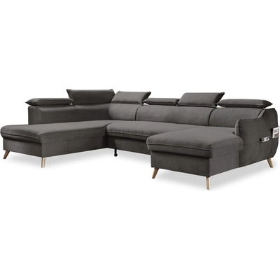 Miuform Тъмносив кадифен U-образен ъглов диван (ляв ъгъл) Sweet Harmony - Miuform (838MO247)