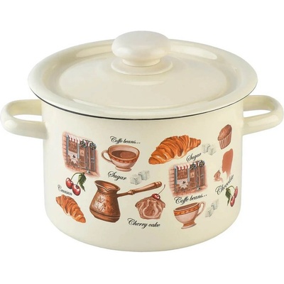 idilia 18 см емайлирана тенджера с метален капак IDILIA разцветка Cafe de Cherie