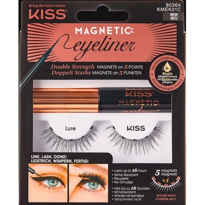 Kiss Magnetické umelé riasy s očnými linkami Magnetic Eyeliner & Lash Kit Lure