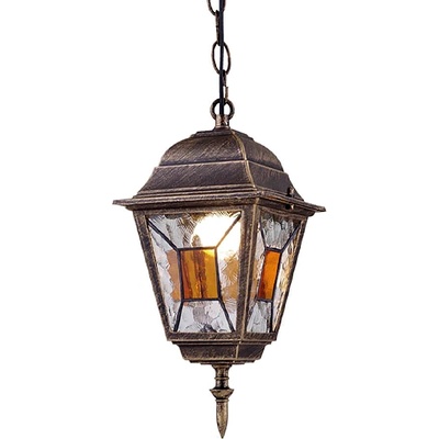 VIVALUX ГРАДИНСКИ ФЕНЕР ВИСЯЩ MURANO H007 60W IP44 145x145x1150mm АНТИЧЕН МЕСИНГ (VIV004229)