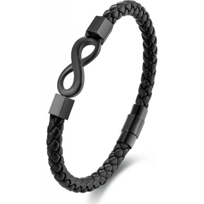 Amparo Miranda Kožený náramok Nekonečno AM68 čierna