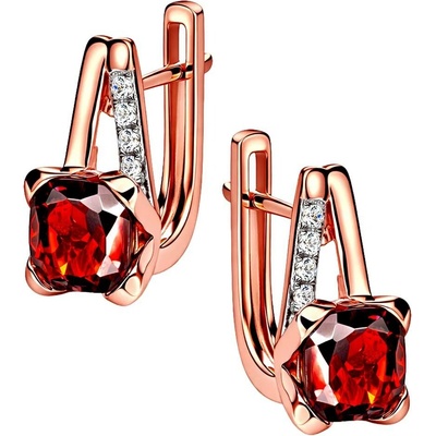 Zlaton Náušnice z kombinovaného zlata s almandinem 1.4cm 3.45g O28052505758
