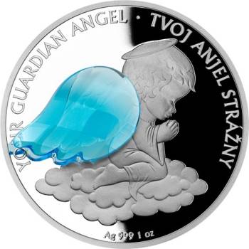 Česká mincovna Strieborná minca Crystal Coin Anjel strážny SK proof 1 Oz