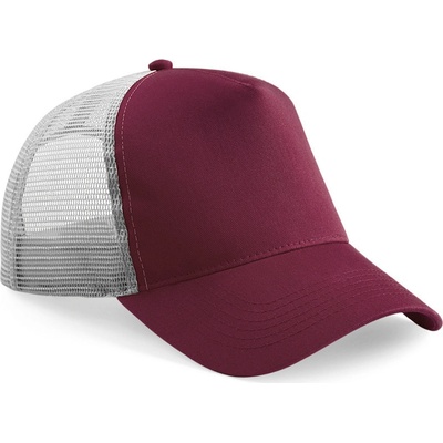 Beechfield B 640 Trucker 5 panelová COT530640y5999-burgundy/li Burgundová/šedá