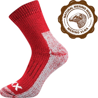 Voxx ALPIN zimní vlněné merino termo ponožky rubínové