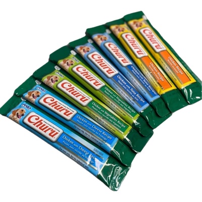 INABA Dog Churu Pyré kuře s lososem 4 x 14 g