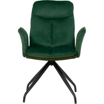 Carmen Трапезен стол Carmen MARLOW, до 120kg. , дамаска, прахово боядисана метална база, тъмнозелен (bt-3532336_3)