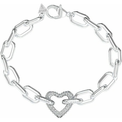 Guess Výrazný oceľový náramok Srdce Beloved JUBB05016JWRH 18,5 cm