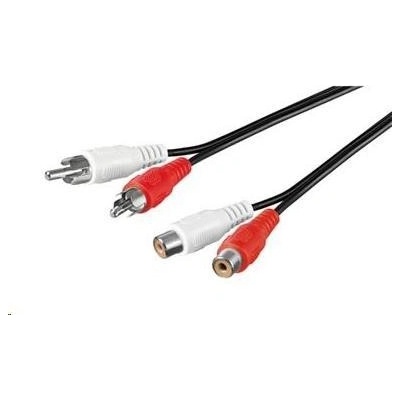 PREMIUMCORD Kabel prodlužovací audio 2x Cinch - 2x Cinch (RCA, M/F) 5m KJACKCMF2-5 – Zboží Živě