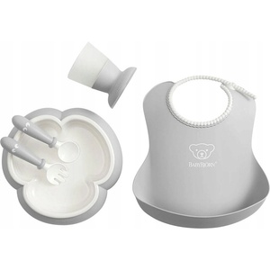 BabyBjörn Комплект за хранене BabyBjorn - Baby Dinner, 5 части, Grey (0907-070025)