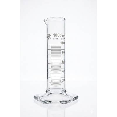 Simax Odmerný valec sklenený, trieda presnosti B, vysoký 100ml