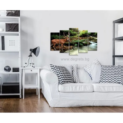 Картина Канава Елен край реката - Сет 5 части