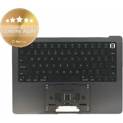Horný rám klávesnice pre MacBook Pro 14", A3185 (2024), s klávesnicou US a batériou, Space Black, 661-50210, Genuine Apple, Space Black